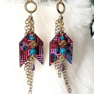 Zia Cross Chevron Earrings